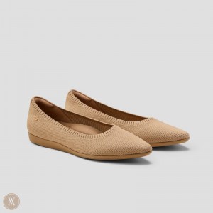 Sapatos Rasos VIVAIA Lightweight Pointed-Ballet Aria CloudWalker Feminino Nutmeg | VFZ-8968