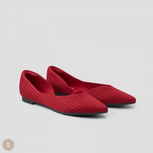 Sapatos Rasos VIVAIA Pointed-Toe Melia Feminino Vermelhas | PRT-0020