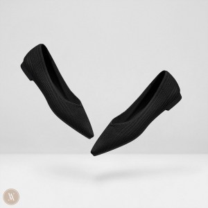 Sapatos Rasos VIVAIA Pointed-Toe Stripe Macy Feminino Pretas | LIO-4407