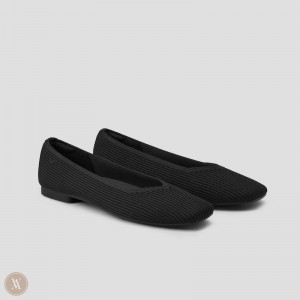 Sapatos Rasos VIVAIA Square-Toe V-Cut Margot 2.0 Feminino Pretas | EXO-8675